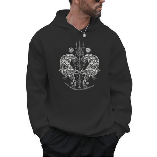Sak Yant Thai Tattoo Twin Tiger For Muay Thai Fighter Boxing Men Hoodie - Nak Muay Co.