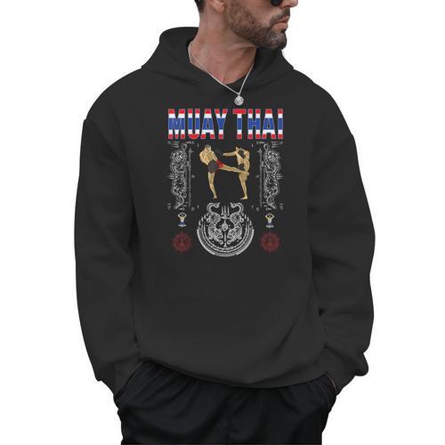 Sawadee Thai Traditional Sak Yant Thai Twin Tiger Muay Thai Men Hoodie - Nak Muay Co.