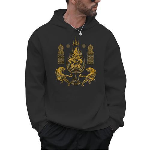 Sawadee Thai Traditional Sak Yant Thai Twin Tigers Muay Thai Men Hoodie - Nak Muay Co.