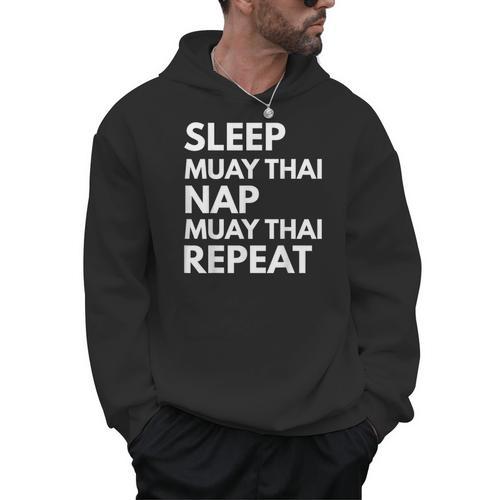 Sleep Nap Muay Thai Repeat Lover Martial Arts Men Hoodie - Nak Muay Co.