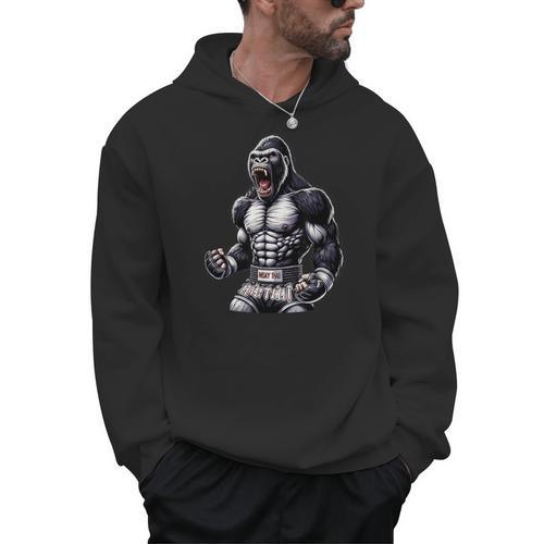 Strong Muay Thai Gorilla Thai Boxing And Fighting Men Hoodie - Nak Muay Co.
