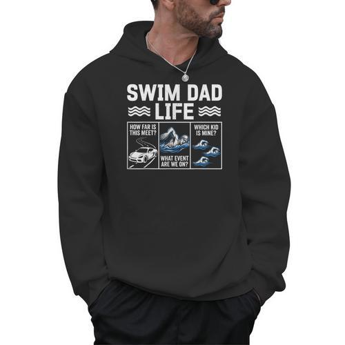 Swim Dad Life Swimmer Father's Day Swimming Daddy Men Hoodie - SwimGear Co