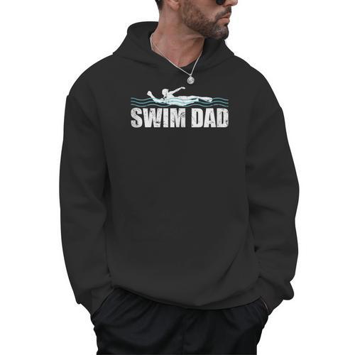 Swim Dad Support Swimming Father Sport Men Hoodie - SwimGear Co