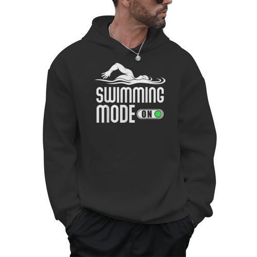 Swim Slogan Funny Swimming Mode On Swim Men Hoodie - SwimGear Co