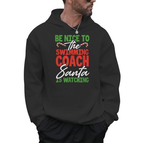 Swimming Coach Christmas Xmas Swimming Santa Men Hoodie - SwimGear Co