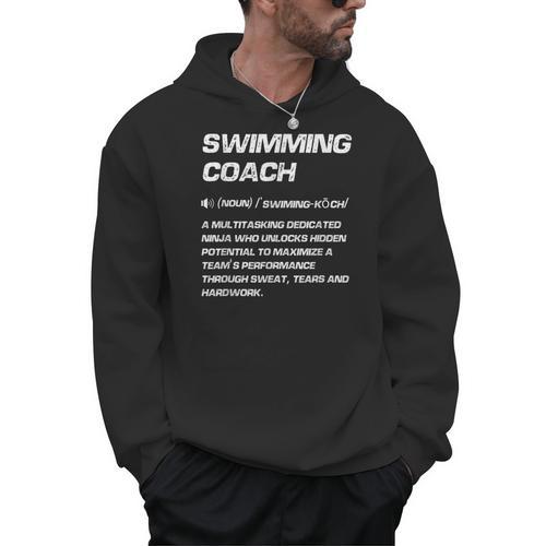 Swimming Coach Definition Swimming Instructor Men Hoodie - SwimGear Co