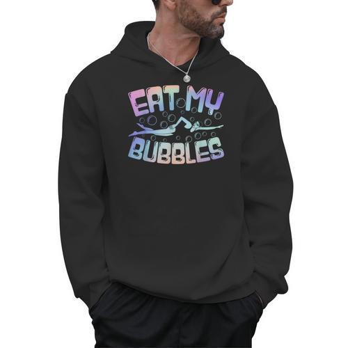 Swimming Eat My Bubbles Swim Watercolour Men Hoodie - SwimGear Co