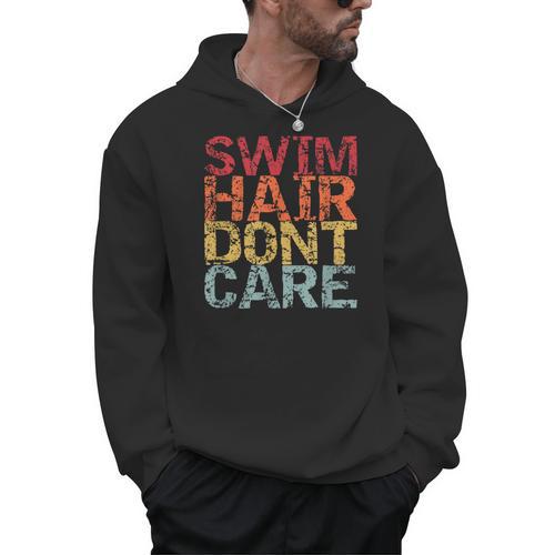 Swimming Pool Diving Sport Swimmer Swim Hair Dont Care Men Hoodie - SwimGear Co
