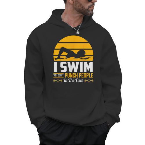 Swimming Swimmer Swim Team So I Don't Punch Men Hoodie - SwimGear Co