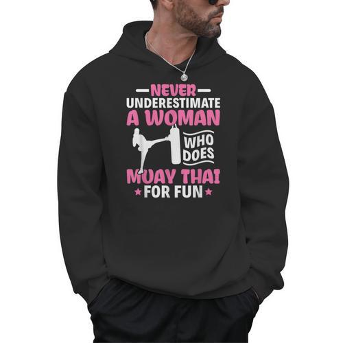 Never Underestimate A Woman Thai Boxing Muay Thai Fighter Men Hoodie - Nak Muay Co.