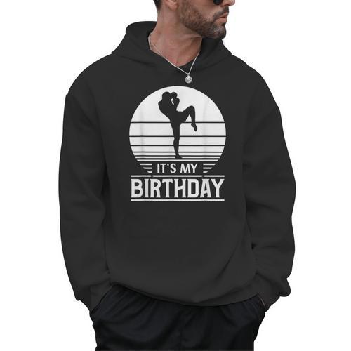 Vintage Birthday Shirt Muay Thai Kickboxer Its My Birthday Men Hoodie - Nak Muay Co.