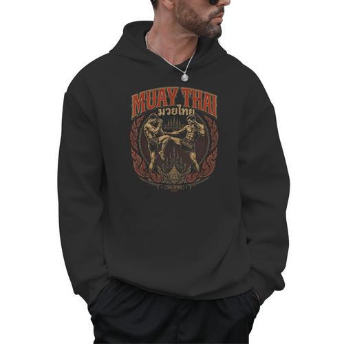 Vintage Muay Thai Bangkok Thailand Thai Boxing Art Men Hoodie - Nak Muay Co.