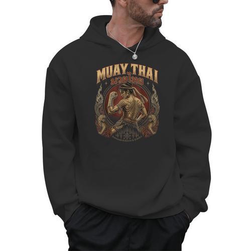 Vintage Muay Thai Flag Thailand Thai Boxing Fighter Men Hoodie - Nak Muay Co.