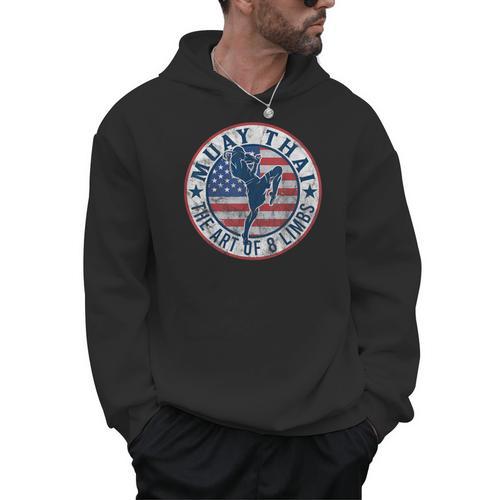 Vintage Muay Thai Karate Boxing Mixed Martial Arts Men Hoodie - Nak Muay Co.