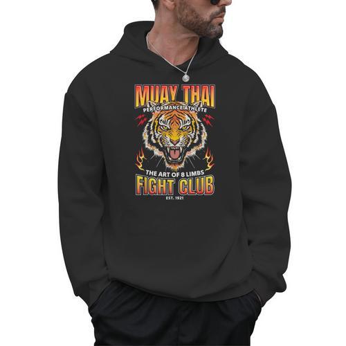 Vintage Muay Thai Twin Tiger Art Of 8 Limbs Men Hoodie - Nak Muay Co.