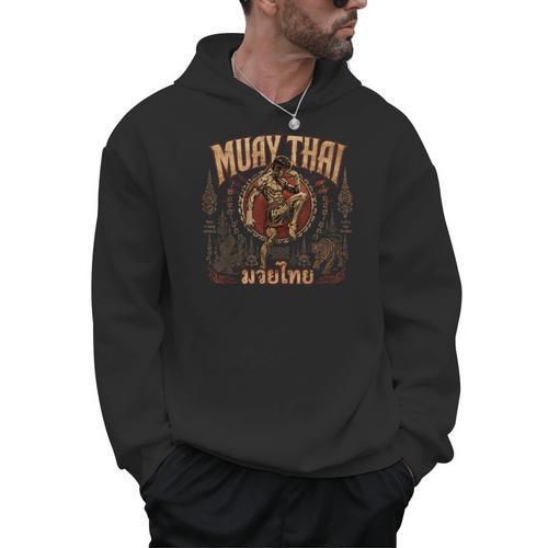 Vintage Muay Thai Wai Kru Thai Boxing Ritual Art Men Hoodie - Nak Muay Co.