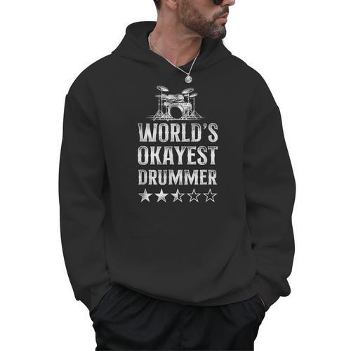 Vintage World'S Okayest Drummer Drum Kit Men Hoodie - Downbeat Supply
