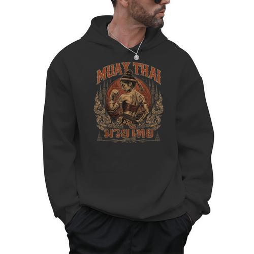 Weathered Muay Thai Fighter Thai Boxing Warrior Art Men Hoodie - Nak Muay Co.