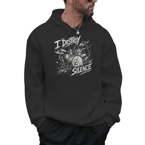 Women's Drum Kit I Destroy Silence Art Men Hoodie - Downbeat Supply