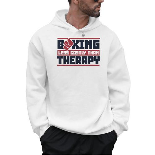 Boxing Less Costly Than Therapy Muay Thai Boxing Men Hoodie - Nak Muay Co.