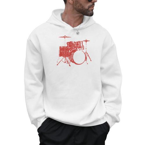 Drum Kit Drummer Band Musical Instrument Rock Music Men Hoodie - Downbeat Supply