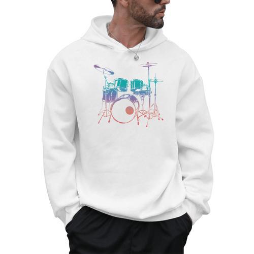 Drum Kit Drummer Graphic Men Hoodie - Downbeat Supply