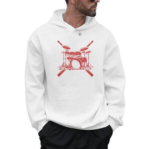 Drum Kit Percussion For Drummer Percussionist Musician Men Hoodie - Downbeat Supply