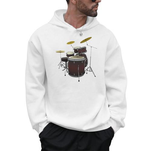 Drummer Drum Kit Premium Tri-Blend Men Hoodie - Downbeat Supply