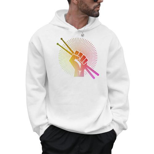Drummer Drumsticks Fist Drum Kit Sweatshirt Men Hoodie - Downbeat Supply