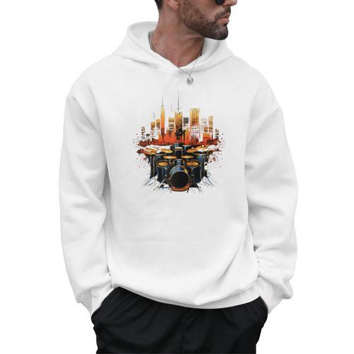 Drumset Drum Kit Music Drummer Drumming Raglan Baseball Tee Men Hoodie - Downbeat Supply