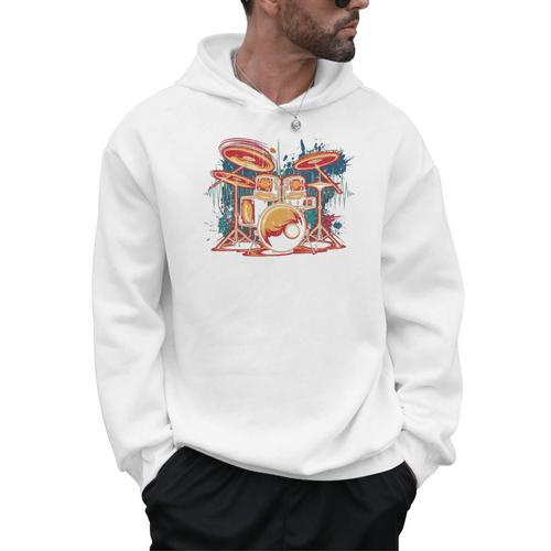 Dynamic Drum Kit For Drummers And Rock Music Lovers Sweatshirt Men Hoodie - Downbeat Supply