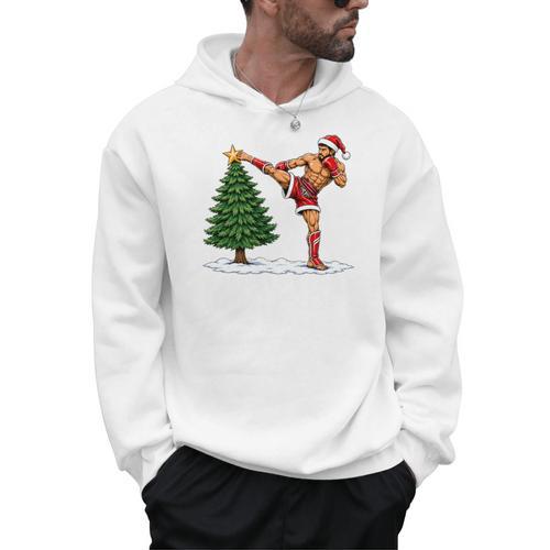 Festive Muay Thai Santa Christmas Men Hoodie - Nak Muay Co.