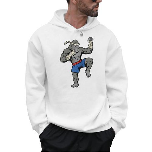 Gorilla Muay Thai Combat Sport Fighter Martial Arts 8 Limbs Raglan Baseball Tee Men Hoodie - Nak Muay Co.