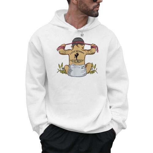 Kickboxing Muay Thai Training Fitness Baby Love Mommy Men Hoodie - Nak Muay Co.
