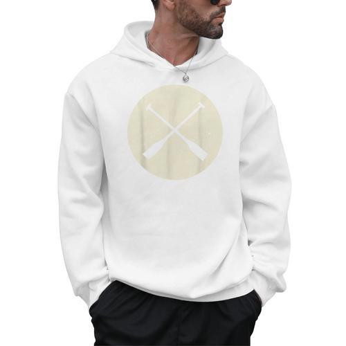 Retro Vintage Canoe Paddles Crossing Canoe & Kayaking Men Hoodie - Paddle Life