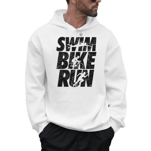 Swimming Cycling Running Triathlon Running Swimming Men Hoodie - SwimGear Co