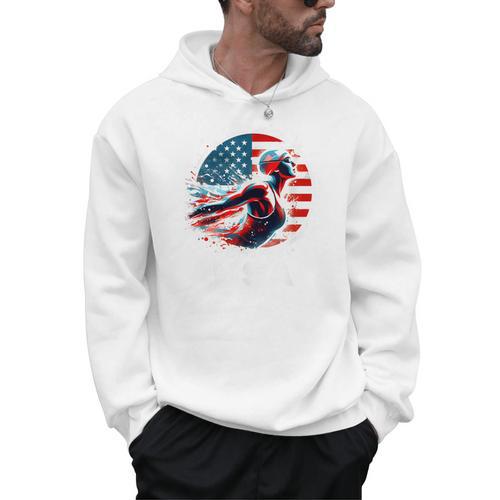 Swimming United States Apparel American Flag Swimming Men Hoodie - SwimGear Co