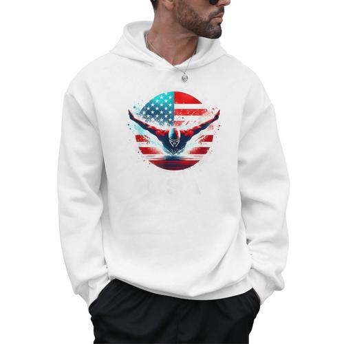 Swimming United States Shirt With American Flag Swimming Men Hoodie - SwimGear Co