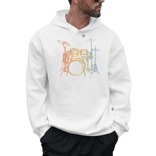 Vintage Drummer Drum Kit Men Hoodie - Downbeat Supply