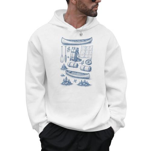 Women's Canoe Wilderness Gear Vintage Chart Collection Illustration Men Hoodie - Paddle Life
