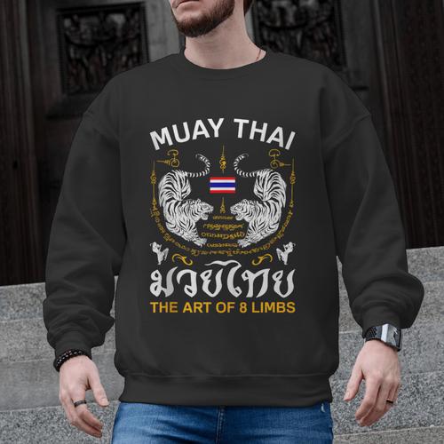 The Art Of 8 Limbs Sak Yant Tiger Muay Thai Men Graphic Sweatshirt - Nak Muay Co.