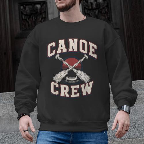 Canoe Crew Paddling Team Retro Graphic Men Graphic Sweatshirt - Paddle Life