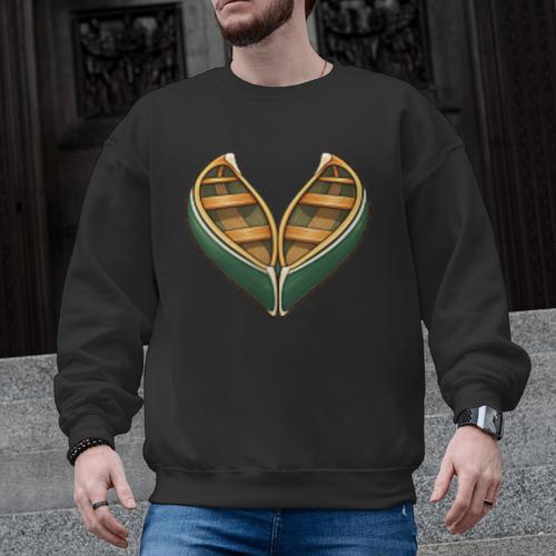 Canoe Heart Cute Minimalist Paddling Adventure Men Graphic Sweatshirt - Paddle Life