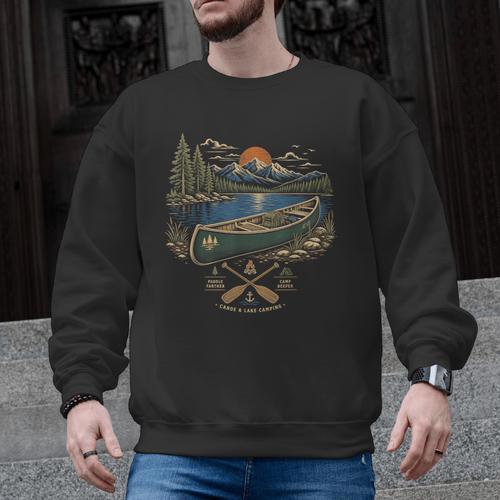Canoe And Lake Camping Paddle Camp Men Graphic Sweatshirt - Paddle Life
