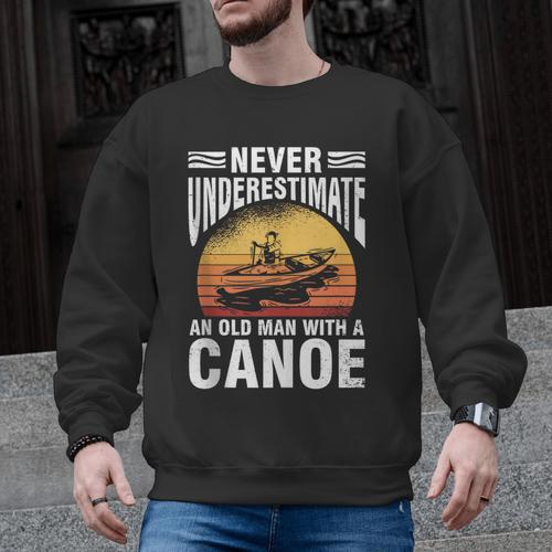 Canoe Old Man Sleeveless Men Graphic Sweatshirt - Paddle Life
