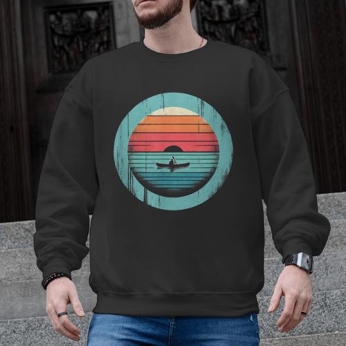 Canoe Sunset Men Graphic Sweatshirt - Paddle Life