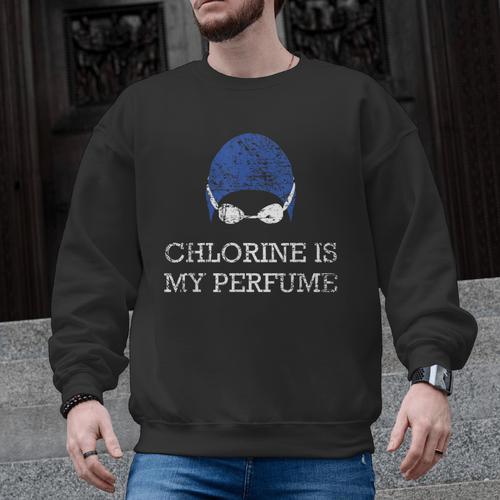 Chlorine Is My Perfume Shirt Swim Swimming Men Graphic Sweatshirt - SwimGear Co