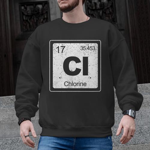 Chlorine Periodic Table Symbol Chemistry Swimming Dive Men Graphic Sweatshirt - SwimGear Co