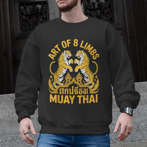 Cute Muay Thai Art For Men Women Kids Muay Thai Lovers Men Graphic Sweatshirt - Nak Muay Co.