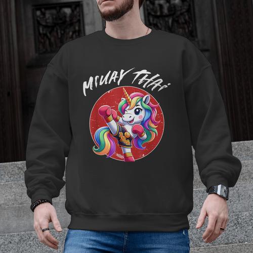 Cute Thai Boxing And Muay Thai Unicorn Men Graphic Sweatshirt - Nak Muay Co.